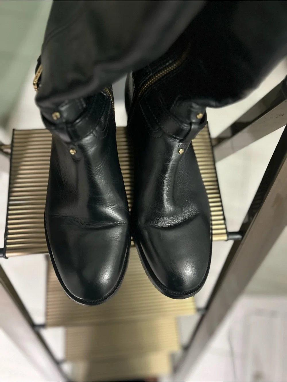 Like New! Tory Burch Black Leather Riding Boots
